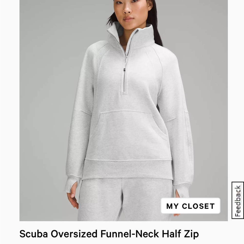 Lululemon Gray Scuba Half Zip Sweater - Heather Gray